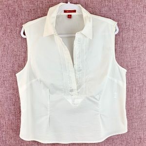 AK Anne Klein White Sleeveless Dress Shirt 16